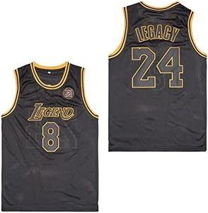 LEGEND 8 LEGACY24 Men's Legend 8 24 Basketball Jersey,90S Hip Hop Sports Shirts for Men (Black,XXL)