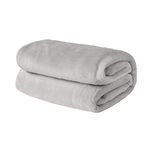 Brentfords Flannel Fleece Ultra Soft Blanket Throw Over Large Fluffy Warm Bed Sofa Bedspread, Silver Grey - 150 x 200cm