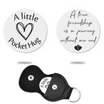 Best Friend Birthday Gifts for Women Men A True Friendship is A Journey Without an End Pocket Token with leather keychain for Friends Sister Graduation Gifts for Besties Bff Christmas Gifts