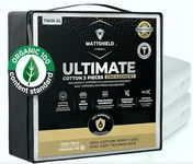 MATTSHIELD Ultimate 3-Piece Kit - Bed Bug-Proof Mattress Cover Twin XL + 2 Pillow Protectors - Organic Cotton Terry Top - 6 Sided Waterproof Mattress Protector Zippered - Breathable & Skin-Friendly