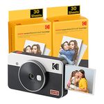 Kodak Mini Shot 2 Retro | 68-Sheet Bundle | Portable Wireless Instant Camera & Photo Printer, Compatible with iOS & Android and Bluetooth Devices, Real Photo (2.1x3.4) 4Pass Technology - White