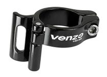 Venzo Bike Adjustable Braze-On Front Derailleur Adapter Clamp for MTB Road Bicycles - Compatible with Shimano Sram - Black 28.6mm