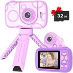 Teslahero Kids Camera Toys for 3-12 Years Old Boys Girls,Children's Camera with Flip-up Lens for Selfie & Video,HD Digital Camera,Christmas Birthday Party Gifts for Child Age 3 4 5 6 7 8 9 (Purple)