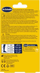 Dr. Scholl's Flight Socks, Black – Size 3-6 Compression Travel Socks