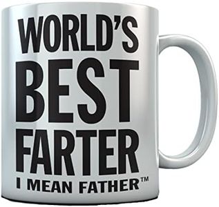 World's Best Farter I Mean Father Coffee Mug Funny Dad Mug Fathers Day Mugs Gifts from Kids Son Dads Coffee Cup 15 Ounce White