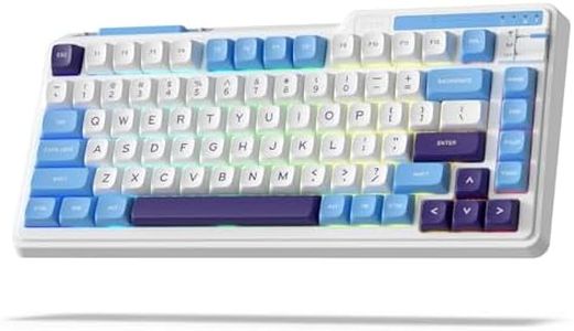 KZZI K75 Lite 75% Gasket Wireless Mechanical Keyboard, RGB Gaming Keyboard w/ 3-Mode Knob BT 5.0/2.4G/USB-C Wired, Hot Swappable, PBT Keycaps, 5-Layer Padding & Creamy Pre-Lubed Custom Linear Switches