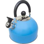 2.5L Stainless Steel Whistling Kettle - Suitable for Fishing, Camping, Hiking, Indoor & Outdoor | Camping Kettle for Gas Stove, Electric Stove, Camp Fire | Lightweight, Fast Boil, Phenolic Handle