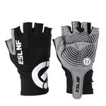 Linist Cycling Gloves for Men and Women, Half Finger Bike Gloves for Road Bike and MTB, Anti-Slip Shock-Absorbing Fitness Cycling Gloves for Outdoor Sports - Breathable and Lightweight (Black)-XL