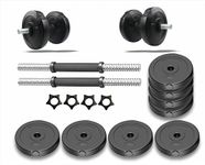 GYM INSANE Dumbbells Set For Home Gym, Adjustable Dumbbells, Free PVC Weight Set With Dumbbell Rod For Fitness Exercises For Home Gym Ideal For Men/women (Black- 8Kg Set)