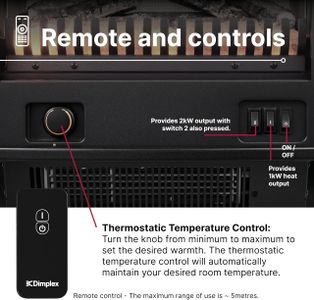 Dimplex Optiflame Electric Stove Heater – Black Freestanding Fireplace