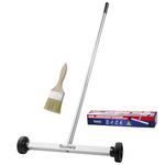 Toolwiz Magnetic Pick Up Sweeper 17-inch Heavy Duty Magnet Pickup Lawn Sweeper Roofing Tools, 8.8 Lbs Yard Magnet with Telescoping Holder and Wheels to Pick Up Nails Magnetic Sweeper for Construction
