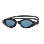 Zoggs Panorama Adult Swimming Goggles (Smoke Lens, Black) for Men and Women, Soft Anti-Leak Seal, Anti-Fog, UV Protection, Quick Adjust Strap, 180 Degree Clear Vision Swim Goggles