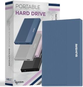 SUHSAI Disco Duro Externo de 1 TB HDD de Copia de Seguridad de Datos - Expansión de Memoria de 2,5" Disco Duro portátil USB 3.0 Compatible con Mac, Escritorio, PC, PS4, PS5, Xbox One (Azul Oscuro)