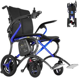Forcemech Ultralite G20 25 lbs Chair Only Electric Wheelchair for Adults, Full Carbon Fiber, 300 lbs Capacity, Lightweight Foldable Power Wheelchair, 12.5Ah Battery, 360° Controller, Front LED, Blue