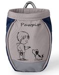 Pawpiz Dog Treat Pouch | Cute Clip-on Dog Treat Bag with Waist Clip, Carabiner & Side Pocket | Waterproof Lining & Water-Resistant Shell | UK Brand (Light Grey & Navy Blue)