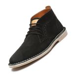 LOUIS STITCH Chukka Boots Men| Suede Leather Boots for Men| High Ankle Boot| Formal Office & Business Wear Shoes | Hiking Boots for Men | Stitch Down Desert Boots | Size-UK07 Black [LSSDSUCKBGJB_]