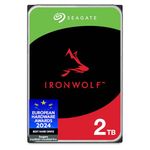 Seagate IronWolf, 2TB, Enterprise Internal NAS HDD - CMR 3.5 Inch, SATA 6GB/s, 5900 RPM, 256 MB Cache for RAID NAS, Rescue Services - Frustration Free Packaging (ST2000VNZ03)