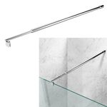 Shower Door Wall-to-Glass Support Bar, Adjustable Length 27 3/5"-47 1/5"(700mm-1200mm), Fix 5/16"(8mm) to 3/8"(10mm) Thick Glass Panel, Polished Chrome