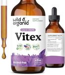 Wild & Organic Vitex Tincture - Vitex Chasteberry Supplement for Women - Liquid Chaste Tree Berry Extract for Good Mood - Vegan, Sugar & Alcohol-Free Herb Drops - 4 fl oz