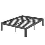 LAKKURI 14 Inch High Queen Bed Frame No Box Spring Needed, Metal Platform Bed Frame Queen Size, Reinforced, Heavy Duty, Easy Assembly, Noise Free