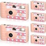 6 Pack Disposable Camera Bulk for Wedding, 35mm Single Use Camera with Flash Disposable Cameras One Time Camera Film for Gathering Wedding Anniversary Travel Camp Party Supply (Lovely Style)