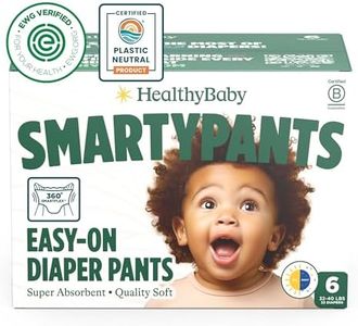 SmartyPants Pull Up Style Diapers | EWG Verified Safe & Plant-Based | Quilted 360 Waistband, Super Absorbent for Overnight Leak Protection | Training Pants by HealthyBaby | Size 6 (32 Count)