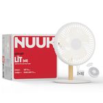NUUK LIT v3 | Rechargeable Table Fan | 3 Mood Light Settings | 6000mAh Battery | Up to 17 hrs Run time | Magnetic Remote | Ultra-silent BLDC Motor | 120 Auto Oscillation | Type - C Charging