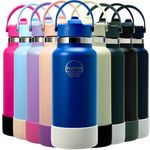 Mayim 32 Oz Active Triple Insulated Sports Water Bottle with Straw, Leak Proof Stainless Steel Tumbler with Handle, Spill Proof Thermos or Water Jug for Gym, Home or Office -Royal Blue