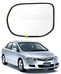 AUTOVEA® Rear View Mirror Glass (Left/Passenger Side) Compatible with Honda Civic (Type-1) 2005-2016