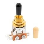 Musiclily Metric 3 Way Guitar Pickup Toggle Switch, Gold Top with Cream Tip