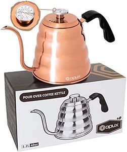 OPUX Pour Over Coffee Kettle with Gooseneck | Stainless Steel Coffee Tea Kettle with Thermometer 40 oz, Stovetop Induction Goose Necked Kettle Slow Pour Drip Spout (1.2 Liter, 40 fl oz) Copper