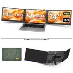 XFMTOP Laptop Screen Extender Ultra Thin Lightweight 14" IPS FHD 1080P Triple Laptop Monitor Extender Multi Portable Extra Extended Screen for 13.3-17" Laptops Compatible with Macbook Windows Chrome
