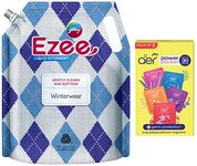 Godrej Ezee Liquid Detergent 2 kg Pouch for Winter-wear, Added Conditioner, No Soda Formula, Woolmark Certified & Godrej Aer Power Pocket | Assorted Pack of 5 (50g)