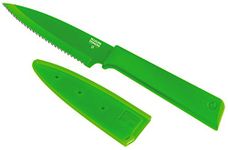 Kuhn Rikon 26522 Paring Knife Colori+ serrated in green, Stainless Steel, 19.2 x 1.5 x 3 cm