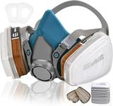 ANUNU Blue Respirаtor Mask with filters, Painting Respirator for Painters, Dust, Epoxy Resin, Chemical, Woodworking, Welding