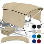 KNOX Universal 3 Bow Bimini Top Replacement Canvas & Sidewalls, 900D Marine Grade Sun Shade Boat Canopy with Detachable Side Blocks, Storage Boot, No Frame, 54-60" W, Sand