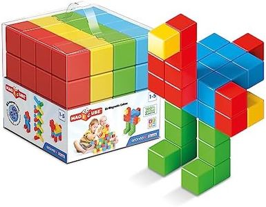 Geomag Magicube - 64 Cubes - Magnetic Construction for Children - Green Collection - 100% Recycled Plastic Educational Toys, Multicolor (057)