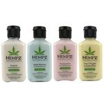 Hempz Body Moisturizer Sampler Bundle of 4 - Original, Triple Moisturizer, Pomegranate and Sweet Pinneaple Melon, 2.25 oz each