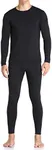 WEERTI Thermal Underwear for Men Long Johns with Fleece Lined, Base Layer Men Cold Weather Top Bottom, Black, Large