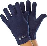 THMO Childrens Thinsulate Gloves for Winter Boys & Girls Knitted Thermal Full Finger Gloves for Kids (8-9 Years, Blue)