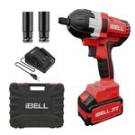 IBELL One Power Series Cordless Impact Wrench Brushless BW 20-50 20V 1/2" 500Nm 4Ah Battery & Charger+BMC BOX, Box End