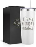 Birthday Bitch Wine Tumbler - 22 oz Fun and Sassy Stainless Steel Birthday Wine Glass for Women, Unique Birthday Cups & Glasses, Insulated Wine Cup Tumbler, Perfect Birthday Tumbler Gift for Women