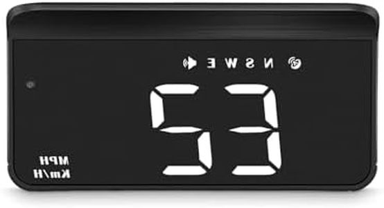 AMROOLOO Heads up Display Car, HUD, Can be Mounted on the Windshield, Head up Display for Car Windshield, GPS speedometer, digital speedometer car mph,suitable for all cars (M1 WHITE) (WHITE)