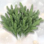 Homcomodar Artificial Pine Branches 50Pcs Christmas Green Pine Picks Green Plants Pine Needles for DIY Garland Wreath Christmas Embellishing and Home Garden Decor