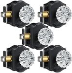 Calzibeno Glass Passage Door Knobs, 5 Pack Daisy Crystal Door Knobs Interior, Passage Glass Door Knobs for Hall and Closet, Black Crystal Door Knob Vintage