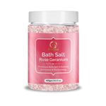 Namami Premium Rose Geranium Bath Salt (500g) - Pure Blend of Epsom Salt, Dead Sea Salt & Essential Oils, for Moisturized Skin, Pain Relief, Relaxation, Spa, Enriched with Rose Petals (Pack Of 1)