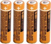 ZZWJBCYLE 4 Pack HHR-55AAABU NI-MH AAA Rechargeable Battery for Panasonic, 1.2v 550mah Rechargeable AAA Batteries for Panasonic Cordless Phone Handset, Remote Controls, Electronics