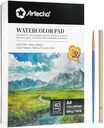 Artecho Watercolour Paper A4 Pad 40 Sheets with Watercolour Brush and Pencil, Water Colour Paper 300gsm, Art Paper Pad, Watercolour Sketchbook for Painting, Drawing, Sketching and Mixed Media