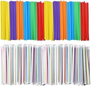 ALINK 1000 Count Assorted Colored Drinking Straws, Individually Wrapped Plastic Disposable Straws - 7.75" x 0.23"