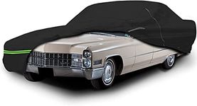 Waterproof Car Cover Replace for Cadillac DeVille 1964-1984 Sedan Coupe, 210T All Weather Car Covers with Zipper Door for Snow Rain Dust Hail Protection